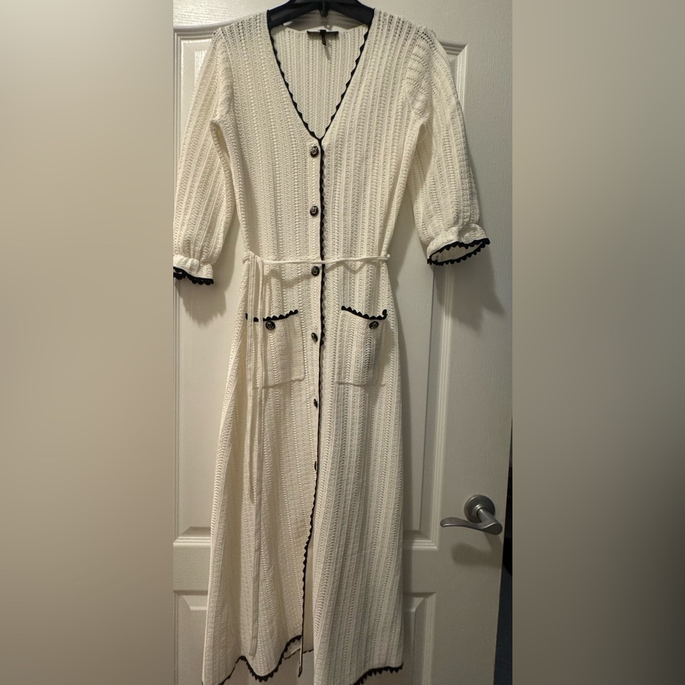 Maje Scallop-Trimmed Knitted Dress